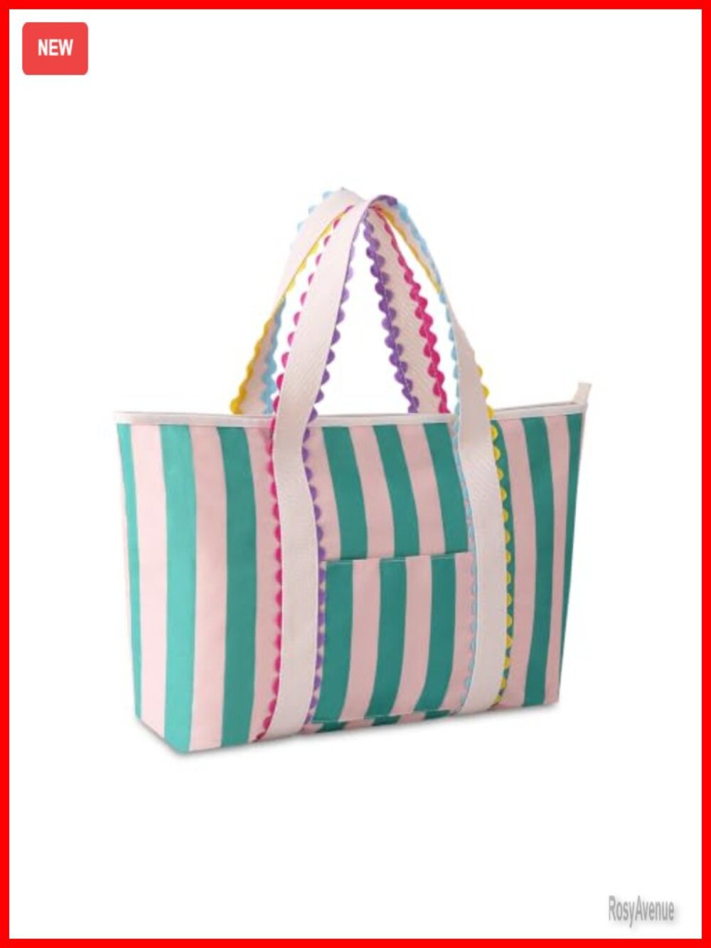 CRAZITAYA Canvas Tote Bag Striped Women's Shoulder Bag with Zipper